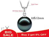 Pearl Pendant Necklace 925 Solid Silver Wedding Jewelry