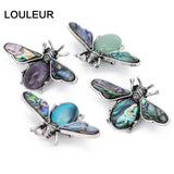 Bee Natural Stone Pearl Abalone Shell Pendant Charm Jewelry Making