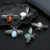 Bee Natural Stone Pearl Abalone Shell Pendant Charm Jewelry Making
