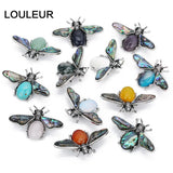 Bee Natural Stone Pearl Abalone Shell Pendant Charm Jewelry Making