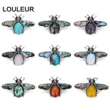 Bee Natural Stone Pearl Abalone Shell Pendant Charm Jewelry Making