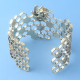 Bee Open Bracelet Hollow Honeycomb Alloy Geometric Charm Jewelry
