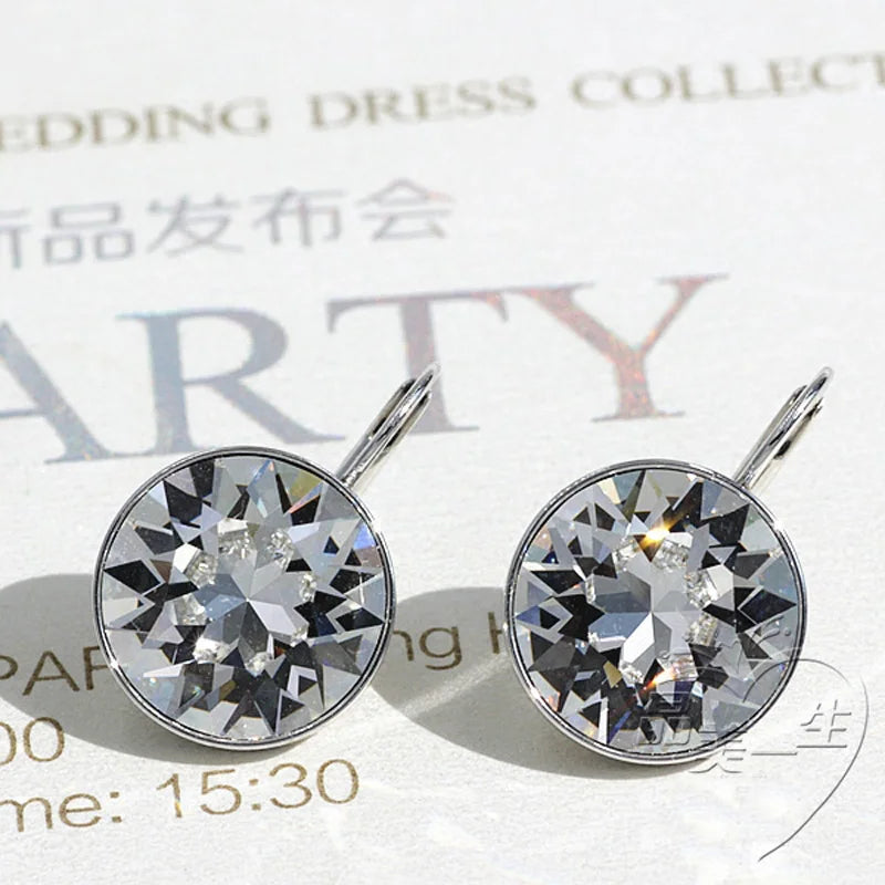 Bella Dangle Earrings Austrian Crystal Girl Wedding Party Bijoux Women Gift
