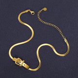 Snake Chain Necklace Stainless Steel Clavicle Chain Party Jewelry
