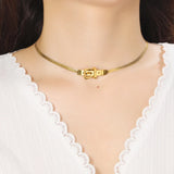 Snake Chain Necklace Stainless Steel Clavicle Chain Party Jewelry