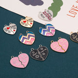 Multicolor Heart Enamel Metal Charms DIY Bracelet Necklace Jewelry,10Pairs