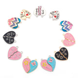 Multicolor Heart Enamel Metal Charms DIY Bracelet Necklace Jewelry,10Pairs