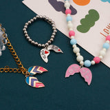 Multicolor Heart Enamel Metal Charms DIY Bracelet Necklace Jewelry,10Pairs