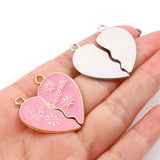Multicolor Heart Enamel Metal Charms DIY Bracelet Necklace Jewelry,10Pairs