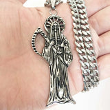 Holy Saint Death Santa Muerte Pendant Necklace - Men's Jewelry