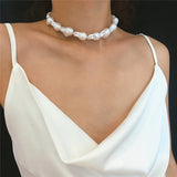 Baroque Pearl Necklace Irregular Choker Collar Party Jewelry