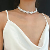 Baroque Pearl Necklace Irregular Choker Collar Party Jewelry