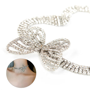 Butterfly Rhinestone Necklace Vintage Choker