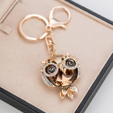 Crystal Owl Keychain Rhinestone Trinket Car Key Ring Women Holder Bag Pendant