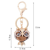 Crystal Owl Keychain Rhinestone Trinket Car Key Ring Women Holder Bag Pendant