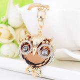 Crystal Owl Keychain Rhinestone Trinket Car Key Ring Women Holder Bag Pendant