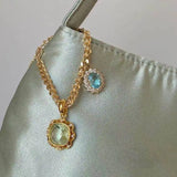 Crystal Stones Bracelet For Women Thick Chain Jewelry Christmas