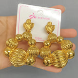Copper African Nigeria Large Drop Earrings for Women