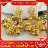 Copper African Nigeria Large Drop Earrings for Women