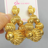 Copper African Nigeria Large Drop Earrings for Women