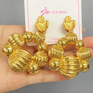 Copper African Nigeria Large Drop Earrings for Women