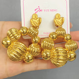 Copper African Nigeria Large Drop Earrings for Women