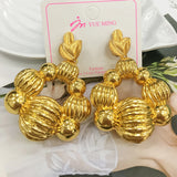 Copper African Nigeria Large Drop Earrings for Women