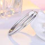 925 Sterling Silver Big Ear Hoop Earrings, Glossy Female Charm Jewelry Gift