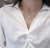 Big Flower Pendant AAAAA Zircon CZ 925 Sterling Silver Wedding Pendant