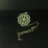 Big Flower Pendant AAAAA Zircon CZ Silver Pendants with Necklace for Women