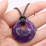 Agates Stone Pendant Necklace DIY Party Gift