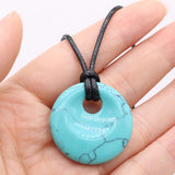 Agates Stone Pendant Necklace DIY Party Gift