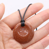 Agates Stone Pendant Necklace DIY Party Gift