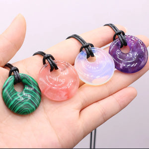 Agates Stone Pendant Necklace DIY Party Gift