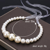 Big Pearl Bride Hair Accessories Wedding Crown Headband For Women Girl Hair Band