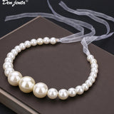 Big Pearl Bride Hair Accessories Wedding Crown Headband For Women Girl Hair Band