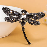 Big Rhinestone Crystal Dragonfly Brooch Pin Women Party Hijab Accessory