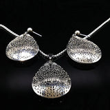 Stainless Steel Women's Jewelry Set Silver Necklace Earrings