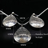 Stainless Steel Women's Jewelry Set Silver Necklace Earrings