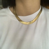 10MM Flat Herringbone Choker Necklace Punk Snake Chain 14-30in