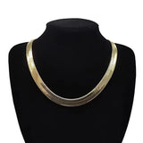 10MM Flat Herringbone Choker Necklace Punk Snake Chain 14-30in