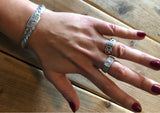 Biker Womens Ancient Silver Bracelet Chain Wristband Punk Skulls