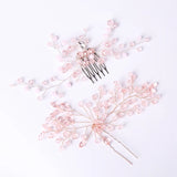 Red Green Hair Combs Crystal Wedding Hair Accessories