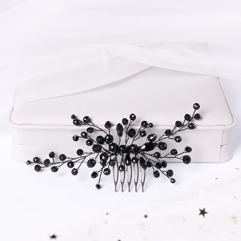Red Green Hair Combs Crystal Wedding Hair Accessories