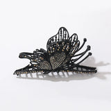 Butterfly Rhinestone Hair Pin Retro Large Back Head Grab Clip