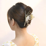 Butterfly Rhinestone Hair Pin Retro Large Back Head Grab Clip