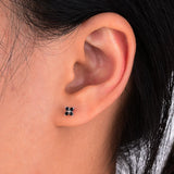 925 Silver Flower CZ Stud Earrings for Women