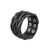 Coffee Leather Wrist Cuff Bracelet for Men