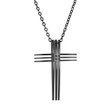 Stainless Steel Cross Pendant Charm Necklace Hip Hop Jewelry