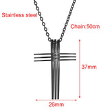 Stainless Steel Cross Pendant Charm Necklace Hip Hop Jewelry